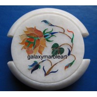 Indian marble inlay coaster set 3.5" Cs-42